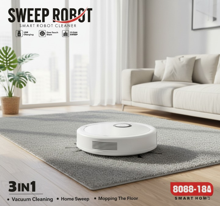 Smart Automatic Dust Sweeping Robot – Rechargeable Floor Cleaning Vacuum Mop For Home And Office