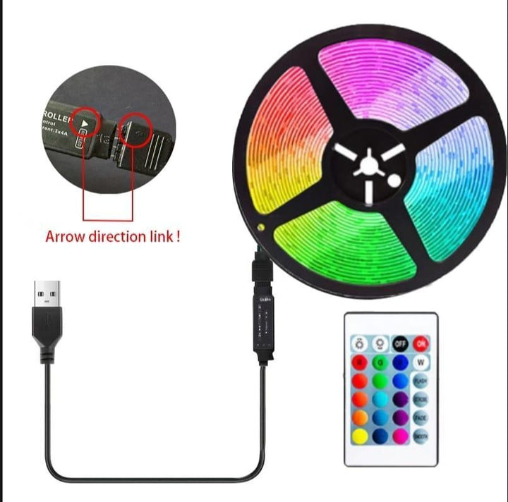 RGB LED Strip Light 16FT | Color Changing Light Strip with Remote & App Control for Room