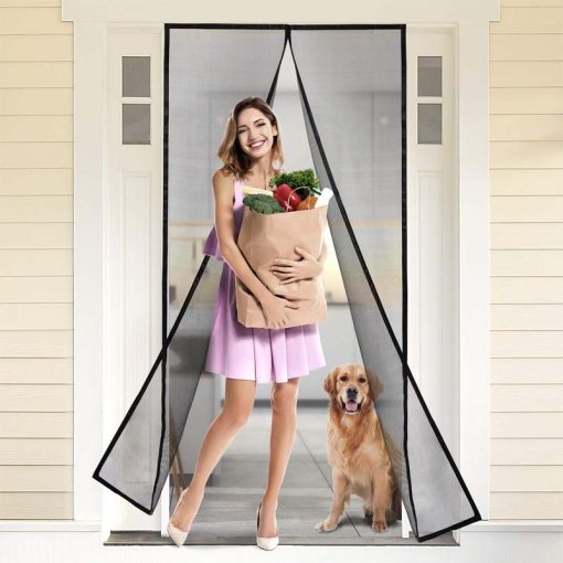 Magic Mesh Door Screen Easy Installation Hands Free Entry Keeps Insects Out Durable Design Convenient Daily Use