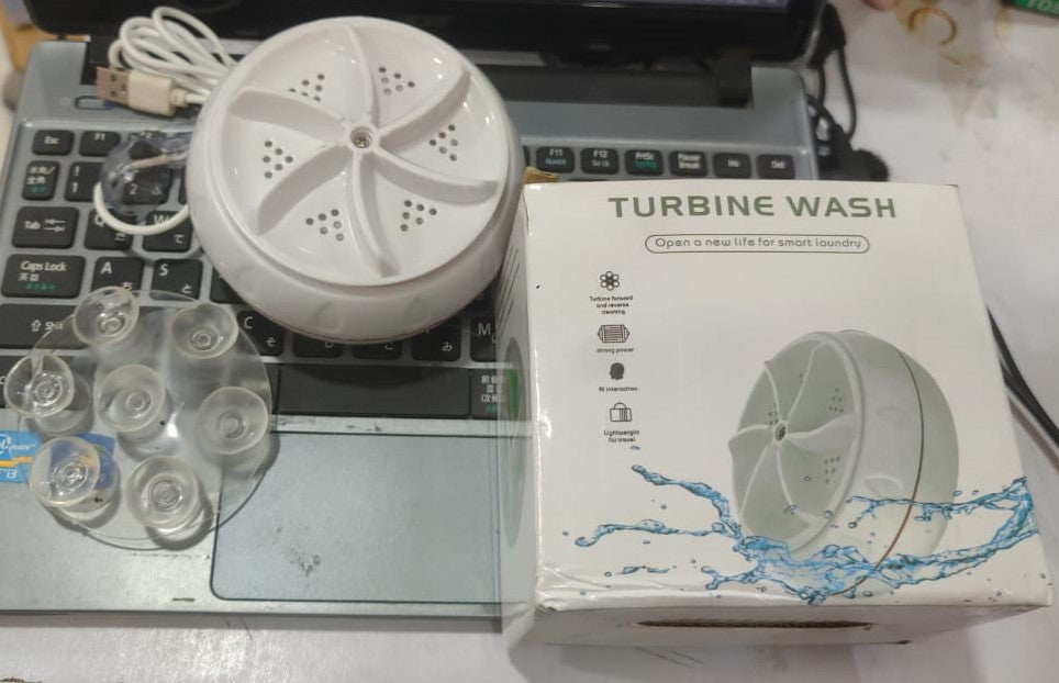 Portable USB Travel Turbo Mini Washer | Ultrasonic Rotating Turbine Washing Machine